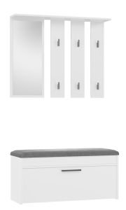 Esikukukomplekt peegliga Parma, 100x35xK180 cm, valge