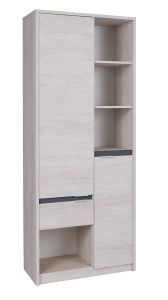 Kapp-riiul Denver R2D1SZ, Valge tamm/grafiit läikega