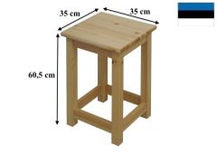 Taburet Ints H-60, 35x35xK60,5 cm, mänd, naturaalne, lakitud