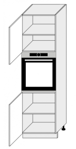 Köögi kõrge ahjukapp D14RU-2D, 60x56,5xK207 cm