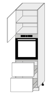 Köögi kõrge ahjukapp D14RU-2M-356, 60x56,5xK207 cm