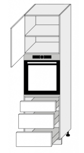 Köögi kõrge ahjukapp D14RU-3M, 60x56,5xK207 cm