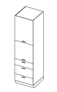 Köögi kõrge põrandakapp Vella SPD 6-3-2137 StM, 60x58xK213,7 cm