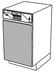 Köögi nõudepesumasina uksepaneel Elin FZ 45A, 45x1,9xK57 cm