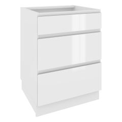 Köögi põrandakapp Campari DS 6-3 STM, 60x54xK82 cm, valge läikega