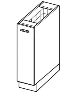 Köögi põrandakapp Elin D 15 Cargo, 15x45xK82 cm