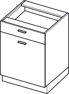 Köögi põrandakapp sahtliga Elin DS 6-1 STM, 60x54xK82 cm