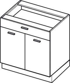 Köögi põrandakapp sahtliga Elin DS 8-1 STM, 80x54xK82 cm