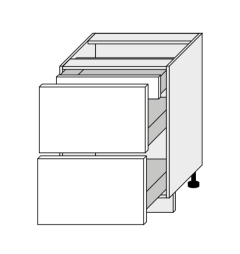 Köögi põrandakapp sahtlitega D2 A-60-1A, 60x50xK82 cm