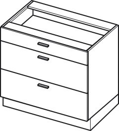 Köögi põrandakapp sahtlitega Elin DS 9-3 STM, 90x54xK82 cm