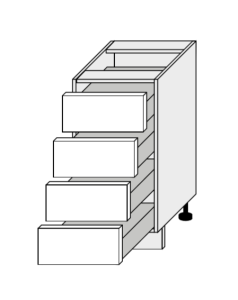 Köögi põrandakapp sahtlitega Optimum D4A 40, 40x50xK82 cm