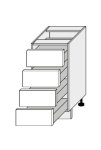 Köögi põrandakapp sahtlitega Optimum D4R 40, 40x50xK82 cm