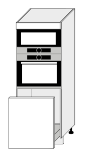 Köögi poolkõrge ahjukapp D5 AM-60-154, 60x56,5xK154 cm