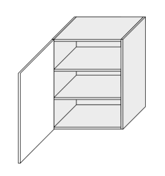 Köögi seinakapp W2 50, 50x32,5xK72 cm