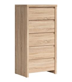 Kummut Kaspia S128-KOM5S, 56x40,5xK112,5 cm, sonoma tamm