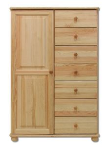 Kummut KD126, 90x42xK138 cm, mänd, naturaalne