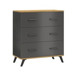 Kummut Ralf 08, 80x40xK92 cm, grafiit +artisan tamm