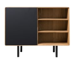 Kummut Tokyo 2.1.0, 15347MR, tamm, naturaalne õli +must MDF, riiul paremal