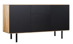 Kummut Tokyo 3.2.3, 15026M, tamm, naturaalne õli +must MDF