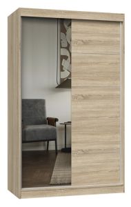 Lükandustega riidekapp peegliga IGA120 AC, 120x61xK200 cm, sonoma tamm