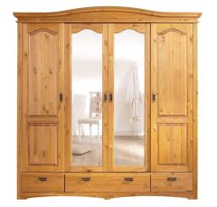 Lükandustega riidekapp peegliga Konrad S-016, 202x64xK207 cm, meetamm, õlitatud