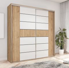 Lükandustega riidekapp peegliga Skapski A18, kraft zloty