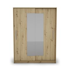 Lükandustega riidekapp peegliga York 150, 150x61xK195,5 cm, artisan tamm