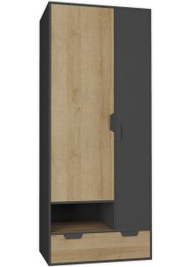 Riidekapp NANO 2 grafiit/tamm