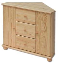 Nurga kummut KD133, 74x74xK78 cm, mänd, naturaalne