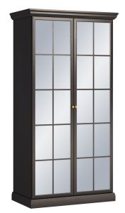 Peeglitega riidekapp Lucca S2DL, must +kuldsed käepidemed