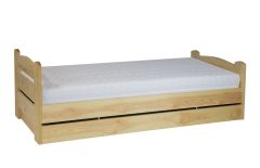 Pesukastiga voodi LK144 BOX, 90x200 cm, mänd, naturaalne