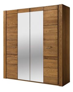 Riidekapp peegliga Velvet 77, 205x60xK225 cm, tamm