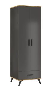 Riidekapp Ralf 05, 60x57xK190 cm, grafiit +artisan tamm