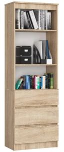 Riiul R60 CLP 3 sahtliga, 60x35xK180 cm, sonoma tamm