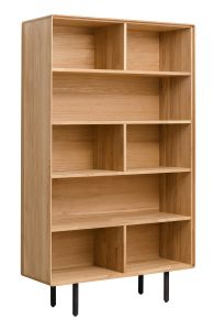 Riiulitega kapp Tokyo 2.2.1, 15014M, tamm, naturaalne õli +must MDF