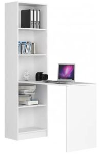 Riiuliga kirjutuslaud Smart CLP, 125x50xK180 cm, valge