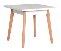 Söögilaud Oslo 1, 80x80xK75 cm, valge + naturaalne pöök