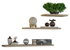 Seinariiulite komplekt Tobi 3, 30,45,60x15xK1,8 cm, sonoma tamm