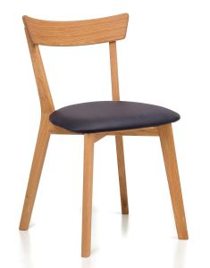 Tool Viola, 9172, 42x51xK78 cm, tamm, õlitatud, must kunstnahk