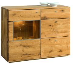 Vitriiniga kummut Dallas 44, 117x39xK90 cm, tamm, naturaalne