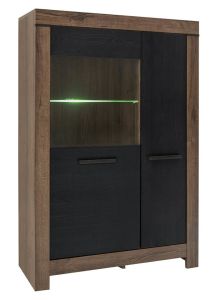 Vitriinkapp Balin S365-REG1D1W, 100,5x39,5xK148,5 cm, kloostri tamm + must tamm