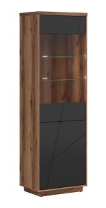 Vitriinkapp Forn S471-REG1D1W, 64x42,5xK200,5 cm, Delano tamm + must matt