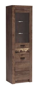 Vitriinkapp Indianapolis I-3, 96x42xK192 cm, tume saar