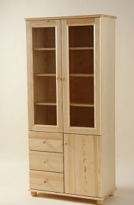 Vitriinkapp Koit 4, 80x40xK180 cm, mänd, naturaalne