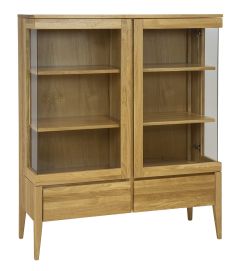 Vitriinkapp KW336, 120x43xK140 cm, tamm, naturaalne