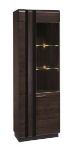 Vitriinkapp Porti 11, 66x42xK198 cm, sokolaaditamm