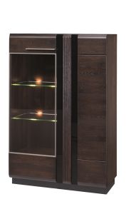 Vitriinkapp Porti 15, 95x42xK145 cm, sokolaaditamm