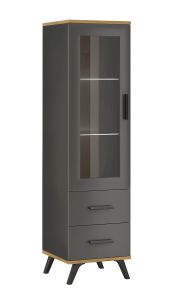 Vitriinkapp Ralf 06-2, 40x42xK155 cm, grafiit +artisan tamm