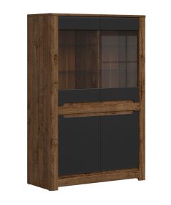 Vitriinkapp Ruso S407-REG2W2D, 104x45,5xK158,5 cm, must matt