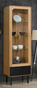 Vitriinkapp Tokyo, 15007M, tamm, naturaalne õli +must MDF